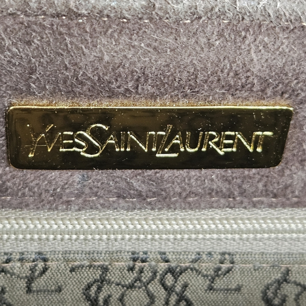 YSL Vintage Brown Suede Shoulder Bag - Picture 8 of 15